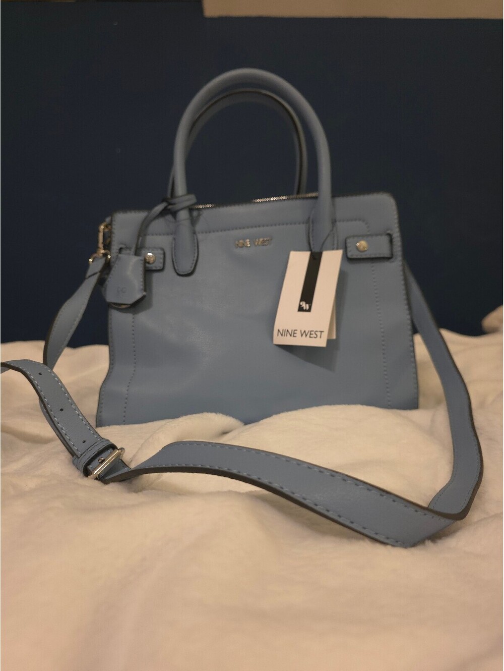 Nine West light blue satchel bag